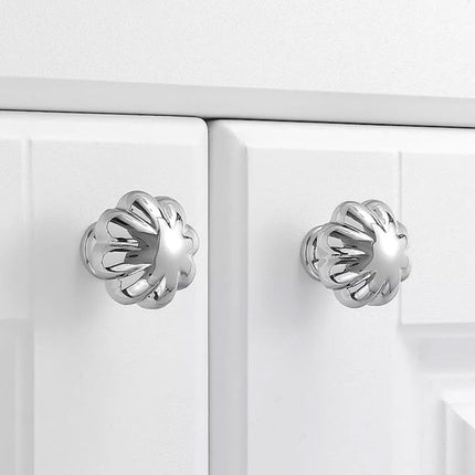 Pure Copper Wardrobe Handle Bright Silver Round Ball Egg Shaped Drawer Pull