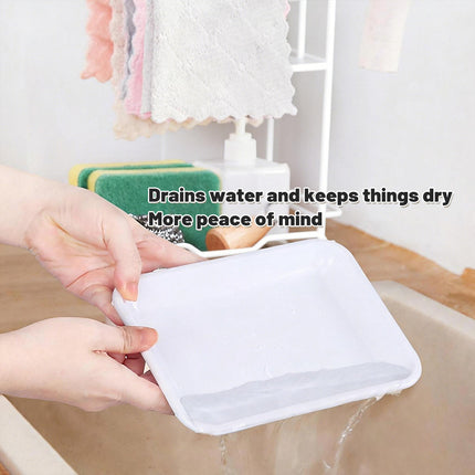 3PCS Kitchen Countertop Drain Rack Space Saving Organiser with Drainage Plate