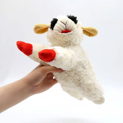 Lamb Shape Dog Toy Soft Plush Chew Toy for Puppy Small Dogs Squeaky Play Pet