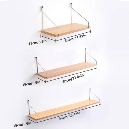 3 PCS Hole Free Wall Mounted Shelf Decor Space Saving for Home Bedroom Storage