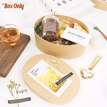 5pcs Oval Gift Boxes Paper Packaging Box Handcrafted Gift Storage Display Case