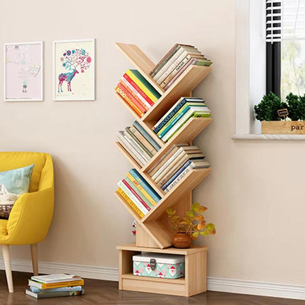 8 Shelf Tree Display Bookshelf Book Storage Rack Modern Bookcase for Home Office