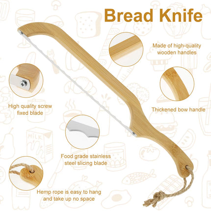 Household Wooden Bread Slicing Saw Manual Kitchen Baking Food Safe Easy to Use