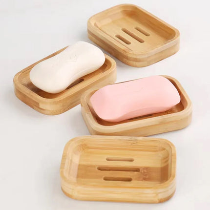 Bamboo Soap Box Single Layer Drainage Waterproof for Bathroom Hotel Toilet Use