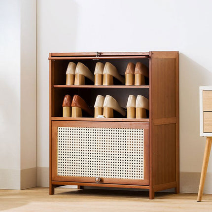 Multi Layer Vertical Entryway Integrated Shoe Cabinet Space Saving Dustproof