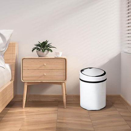 Sensor Trash Bin 12L Automatic Motion Rubbish Can White for Kitchen Home Use
