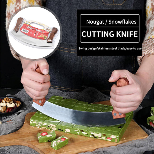 Stainless Steel Nougat Cutting Knife Arc Baking Tool For Snowflake Crisp Candy