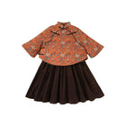 Children's Winter Wear Guofeng Girl's Cotton-padded Overskirt Two-piece Set - Aimall