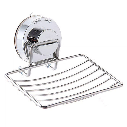 Shower Bar Holder Suction Basket Wall Mounted Stainless Steel Bathroom Soap Dish