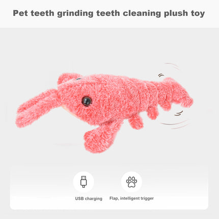 Electric Simulation Lobster Jumping Toy USB Charging Funny Plush Toy Dog Cat Toy