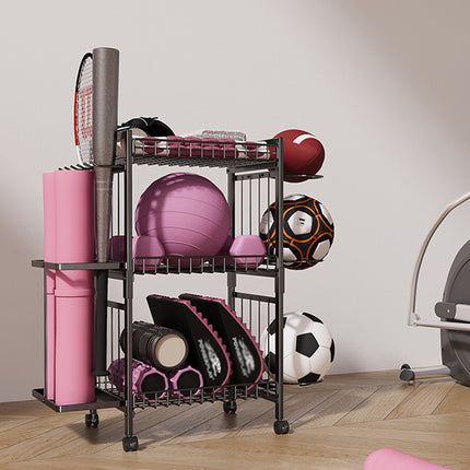 Multi Function Sports Equipment Storage Rack Ball Badminton Racket Yoga Mat