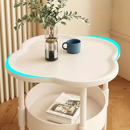 Simple Side Table Cream Coffee Table Sofa End Table Modern Living Room Furniture