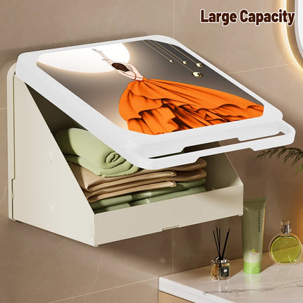Bathroom Mural Clothes Folding Storage Box Wall Mounted Bathroom Mural UnpQe