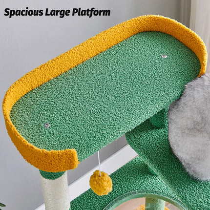 Cactus Shape Cat Tree Climbing Tower Scratching Board Nest for Kitten Play Rest
