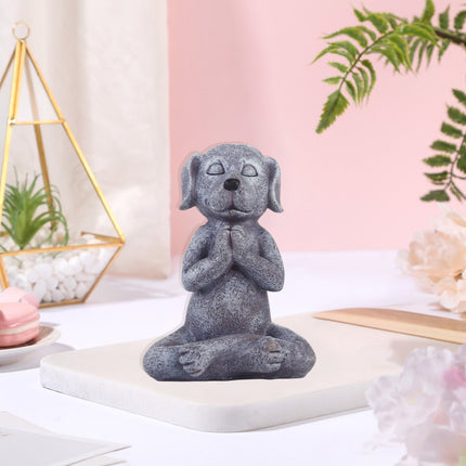 Meditation Dog Ornament Resin Peaceful Pose for Home Office Zen Spiritual Decor