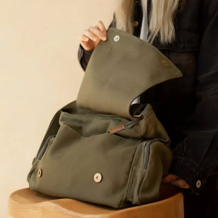 Canvas Shoulder Messenger Bag Large Capacity Travel Laptop Crossbody Bag