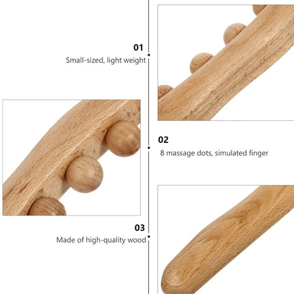 Carbonized Beech Tendon Rolling Stick Universal Massage Scraping For Salon Home