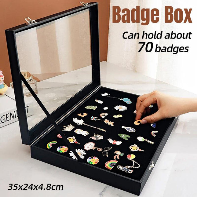Dustproof Storage Box Peripheral Brooch Badge Display Case Jewellery Organizer