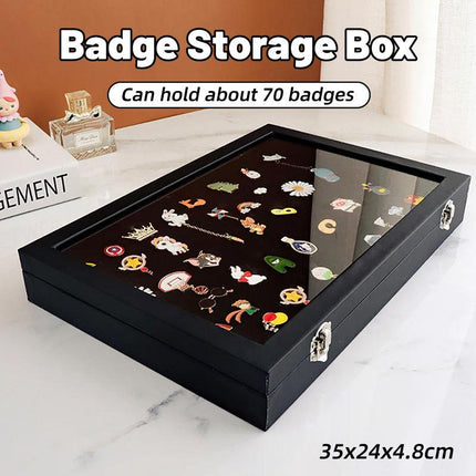 Dustproof Storage Box Peripheral Brooch Badge Display Case Jewellery Organizer