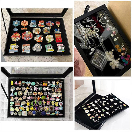 Dustproof Storage Box Peripheral Brooch Badge Display Case Jewellery Organizer