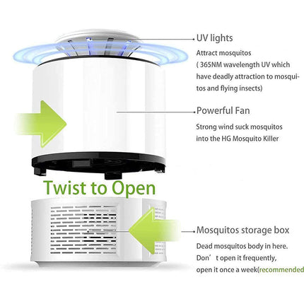Household Mosquito Killer Lamp Indoor Suction Trap Light Electric Insect Catcher