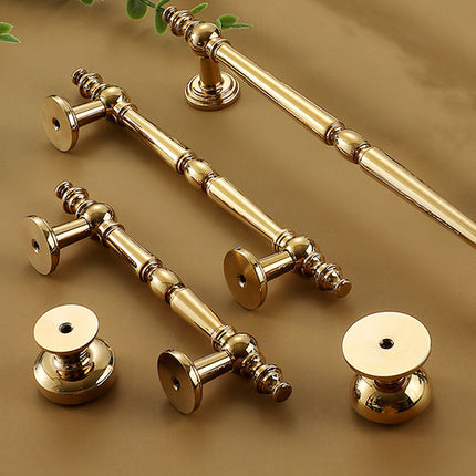 French Light Luxury Wardrobe Handle All Copper Cabinet Door Pull for Furniture