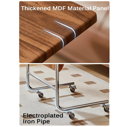 Wheeled Desk For Home Office Bedroom Lockable Wheels Space Saving Sturdy Use