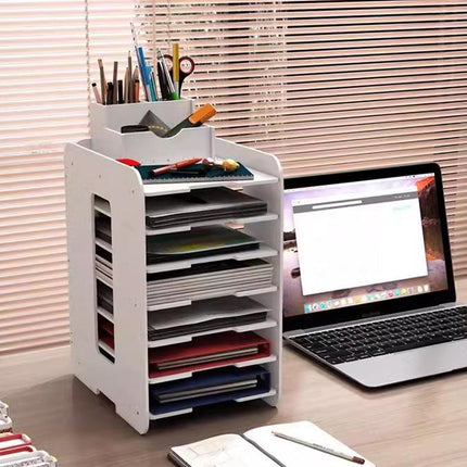 Large Capacity Multi Layer Desktop File Storage Rack Office Document File Rack