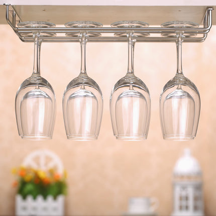 Stainless Steel Wine Glass Rack Double Row Hanging Cup Holder Cabinet Shelf