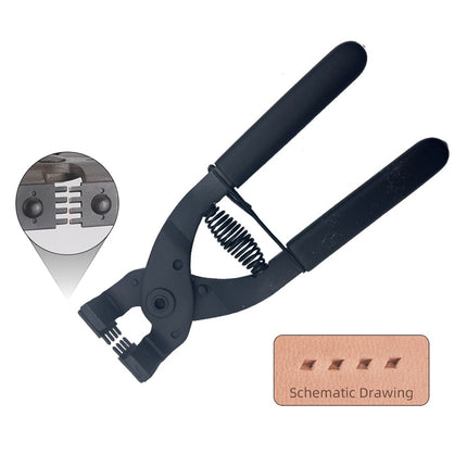 Silent Diamond Punch Pliers 4mm 4 Teeth Leather Punch Tool DIY Craft Sewing