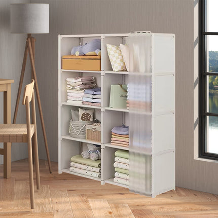 Multi-Layer Floor Standing Home Bookshelf Storage Rack Clothes Cabinet