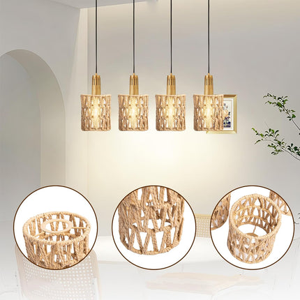 Natural Paper Rope Lampshade 15x11.5cm Rattan Style Pendant Light Shade Decor