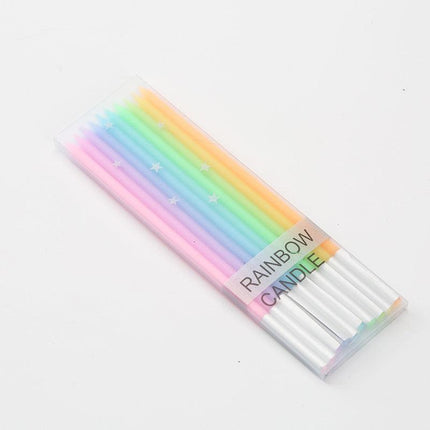 14Cm Slim Colourful Candles Birthday Wedding Baby Cake Party 10Pcs - Aimall