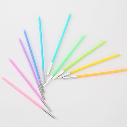 14Cm Slim Colourful Candles Birthday Wedding Baby Cake Party 10Pcs - Aimall