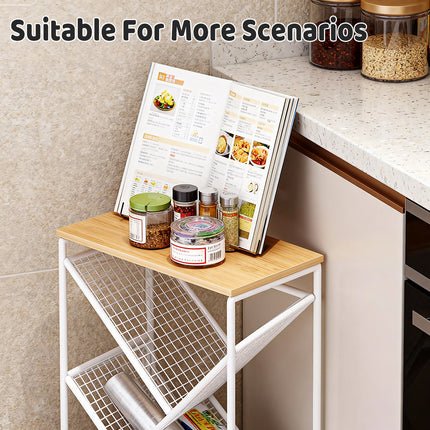 Mobile Wheeled Small Bookshelf Floor Storage Rack for Home Office Storage
