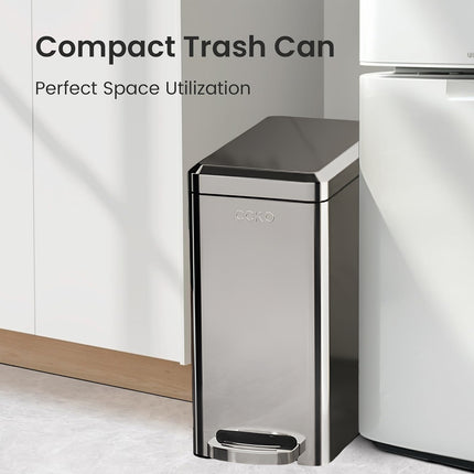 Kitchen Trash Can 9L Household Pedal Bin with Lid Large Capacity Waste Bucket