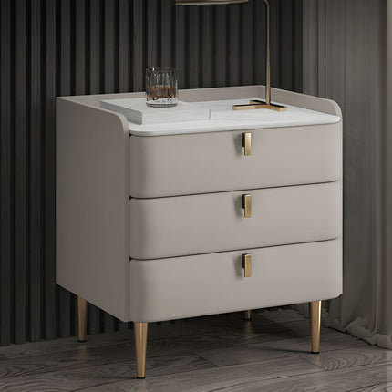 3 Drawer Nightstand Bedroom Storage Cabinet Minimalist Bedside Locker Organizer