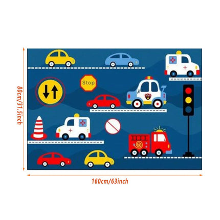 Cartoon Traffic Play Mat Kids Room Rug Car Track Game Floor Carpet Non Slip