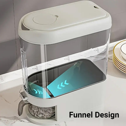 5-10KG Rice Bucket Kitchen Household Rice Bucket Storage Sealed White Flap