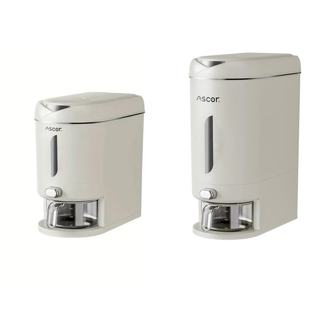 5-10KG Rice Bucket Kitchen Household Rice Bucket Storage Sealed White Flap