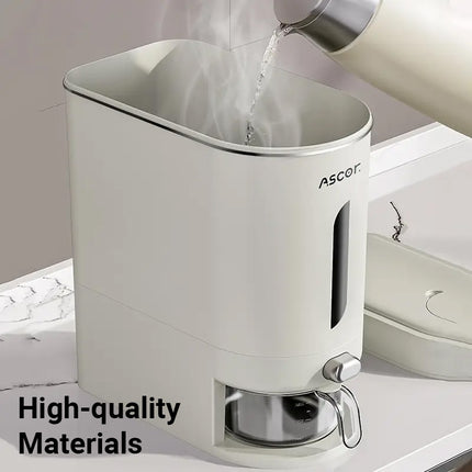 5-10KG Rice Bucket Kitchen Household Rice Bucket Storage Sealed White Flap