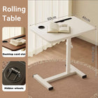 Rolling Bedside Table with Wheels Height Adjustable for Home Office Space Saving