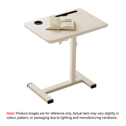 Rolling Bedside Table with Wheels Height Adjustable for Home Office Space Saving