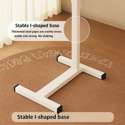 Rolling Bedside Table with Wheels Height Adjustable for Home Office Space Saving