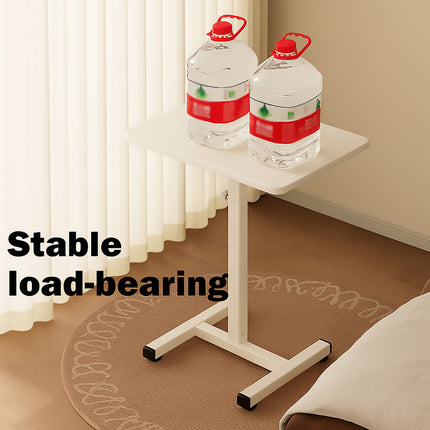 Rolling Bedside Table with Wheels Height Adjustable for Home Office Space Saving