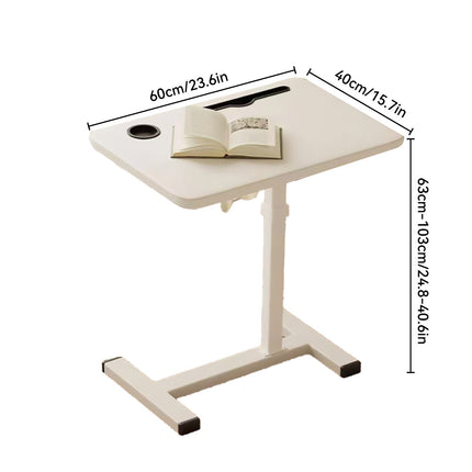 Rolling Bedside Table with Wheels Height Adjustable for Home Office Space Saving