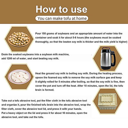 Soy Maker DIY Kit Pressing Mould Tofu Tool Press Mold Kitchen Homemade Cheese