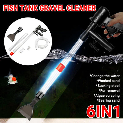 6In1 Fish Tank Cleaner Water Changer Pump Pipe Semi-automatic Cleaning Aquarium