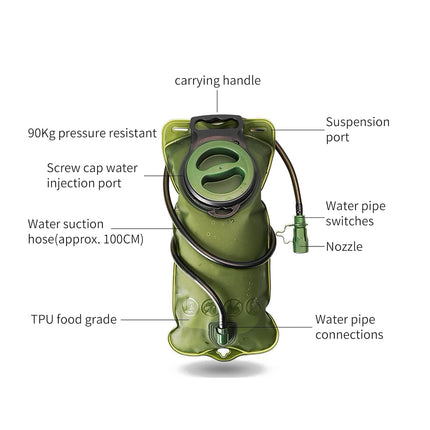 Hydration Bladder Water Bag 2L 2.5L 3L Outdoor Hiking Camping Cycling Pack