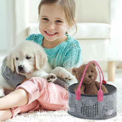 2pcs Doll Storage Organization Bag Felt Handbag Toy Organizer Storage